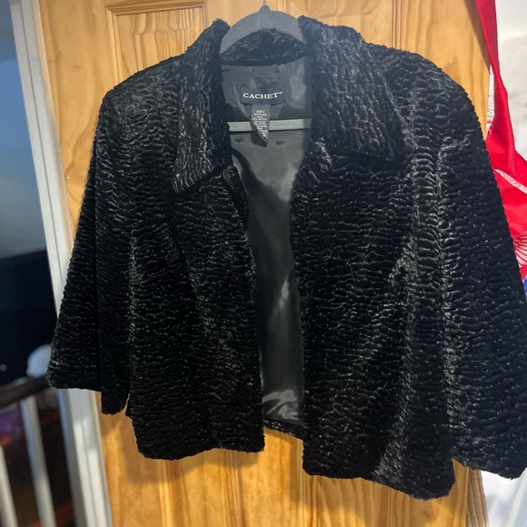 Cache black Boucle sweater /jacket size L - Picture 1 of 4